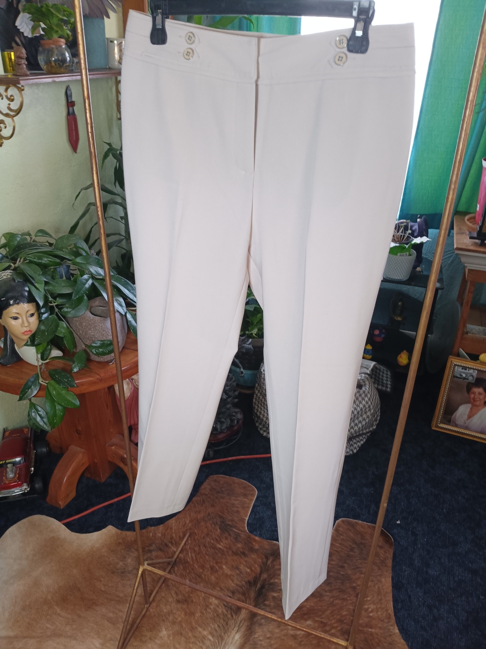 Cato Cream Straight-Leg Pants